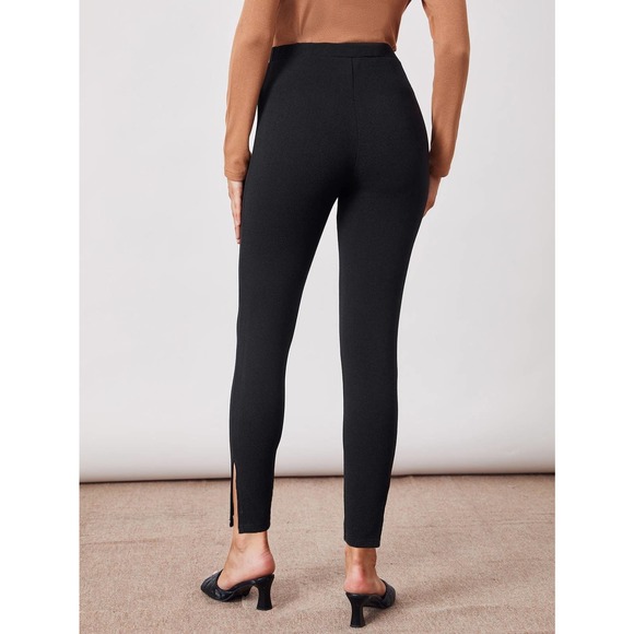 Maternity Split Hem Solid Leggings black - Picture 2 of 5